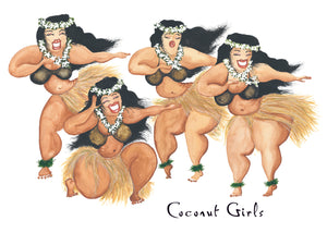 The Coconut girls greeting card