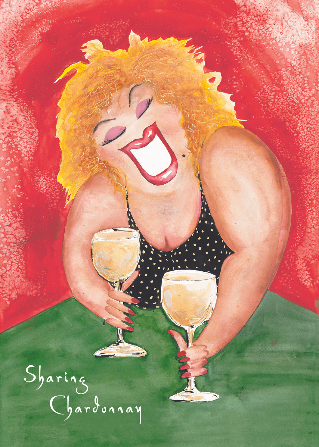 Sharing Chardonnay greeting card