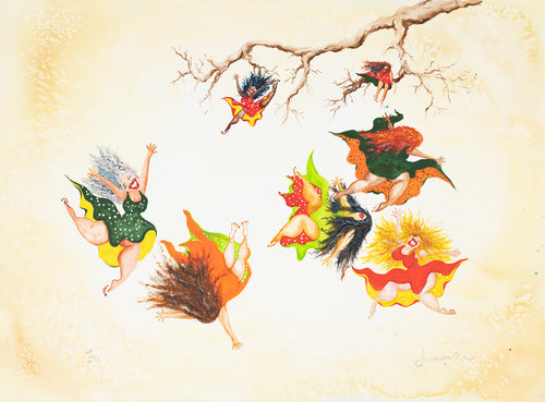 wild women falling leaves