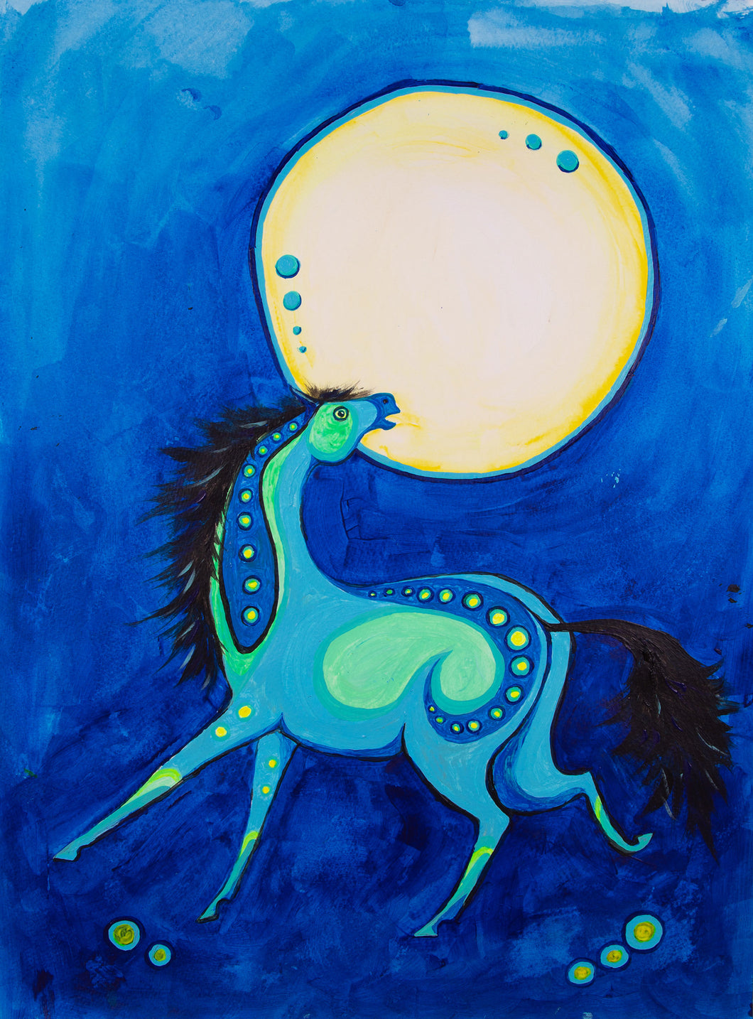 horse in the blue night